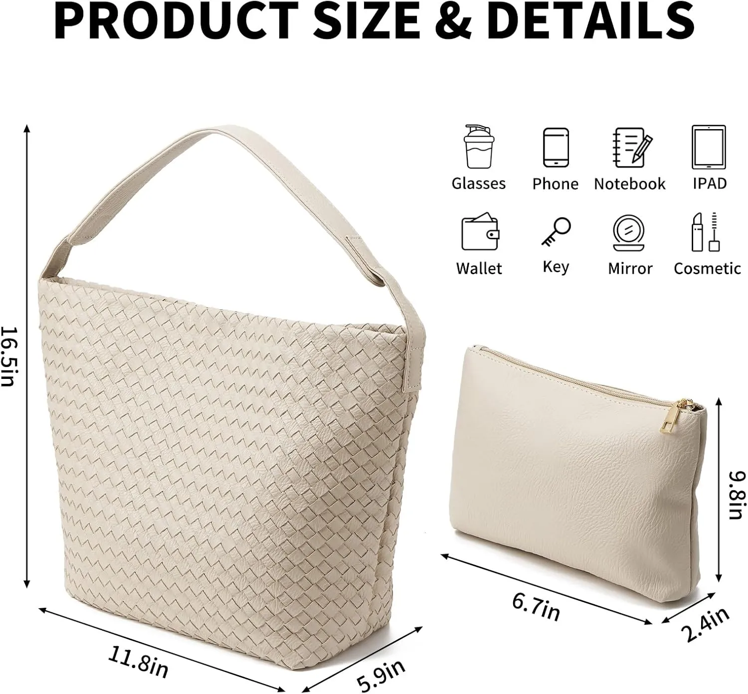 Woven Vegan Leather Tote Bag For Women Large Woven Crossbody Bag Handbag Female Satchel Messenger Bag