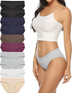 Xibing Women's Breathable Underwear Stretch Bikini Panties Low Waist Mesh Hipster Panty 10-Pack