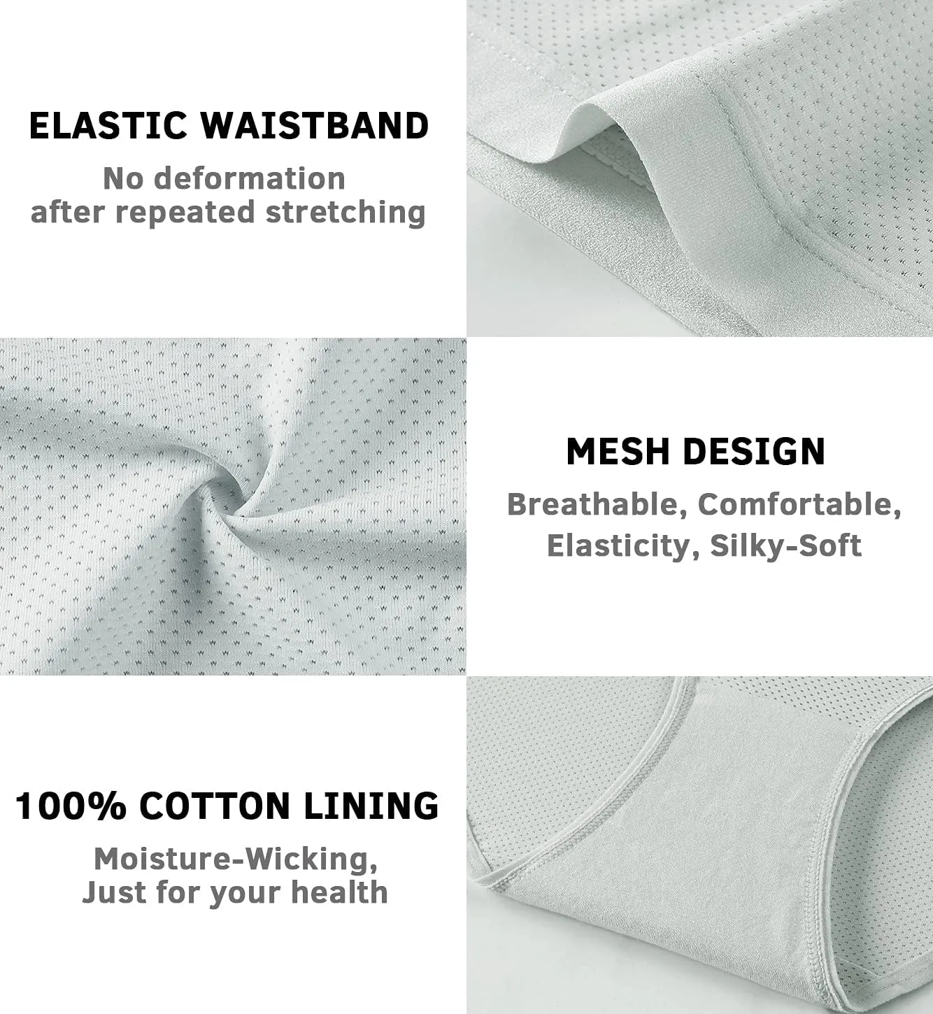 Xibing Women's Breathable Underwear Stretch Bikini Panties Low Waist Mesh Hipster Panty 10-Pack