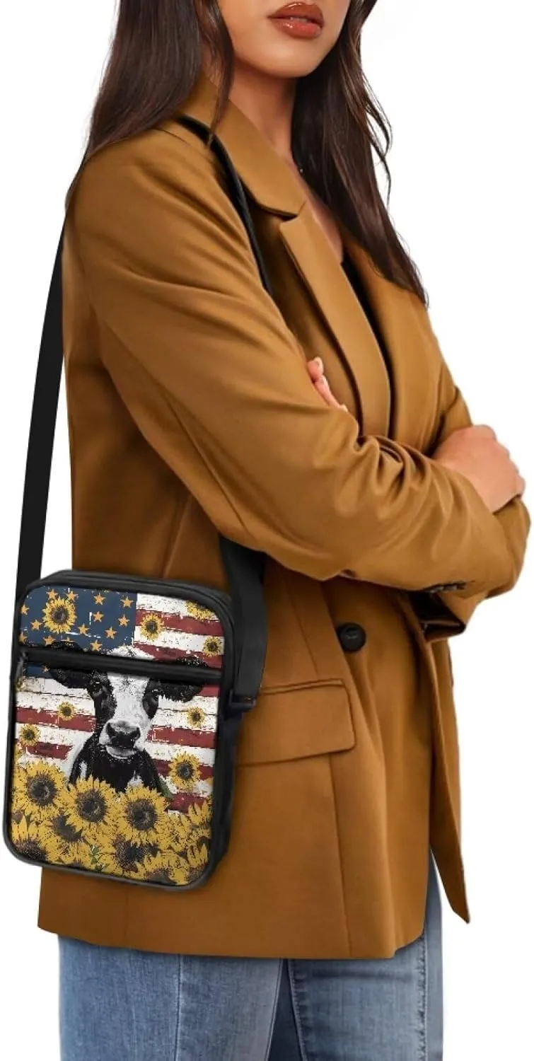 Xoenoiee Mini Messenger Bag Men Women Sling Bags with Multi Pockets Small Crossbody Bag for Walking Outing Daily