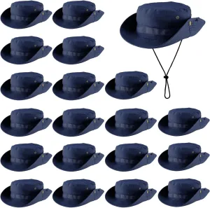 Xtinmee 20 Pcs Boonie Hat Bulk Wide Brim Bucket Hat Safari Hats Outdoor Sun Hats for Hiking Camping with Adjustable Strap