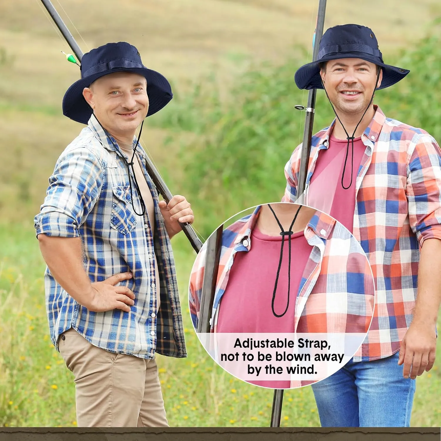 Xtinmee 20 Pcs Boonie Hat Bulk Wide Brim Bucket Hat Safari Hats Outdoor Sun Hats for Hiking Camping with Adjustable Strap