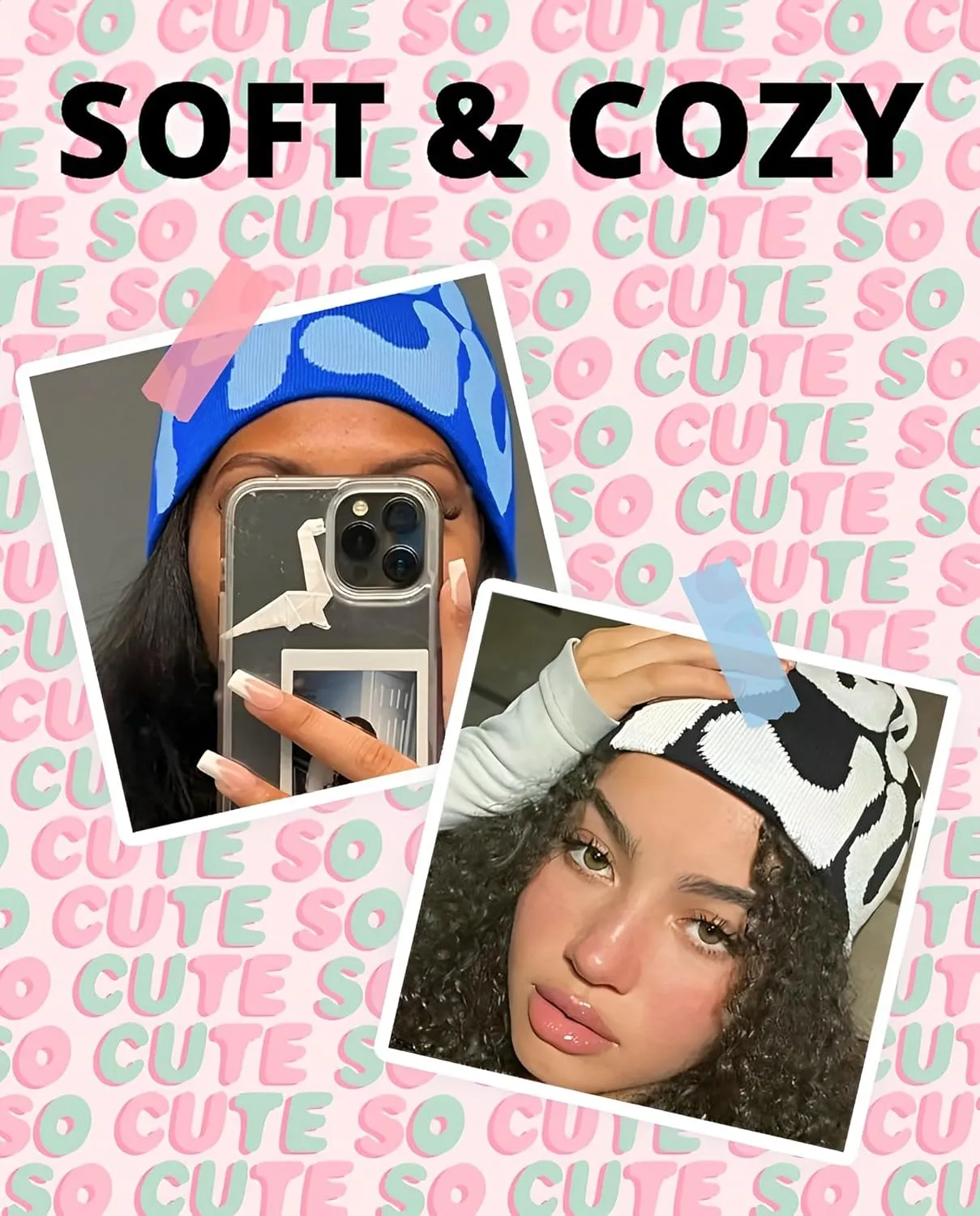 Y2k Beanie Monogrammed Graphic Winter Knit Hat Ideal Gift for Hip-hop Rapper