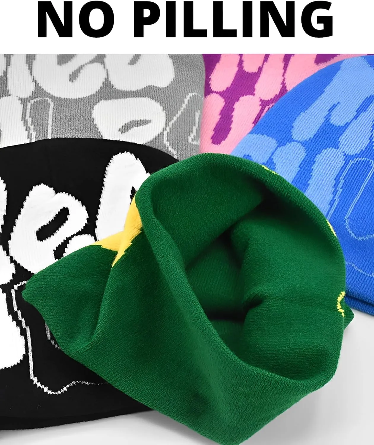 Y2k Beanie Monogrammed Graphic Winter Knit Hat Ideal Gift for Hip-hop Rapper
