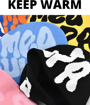 Y2k Beanie Monogrammed Graphic Winter Knit Hat Ideal Gift for Hip-hop Rapper