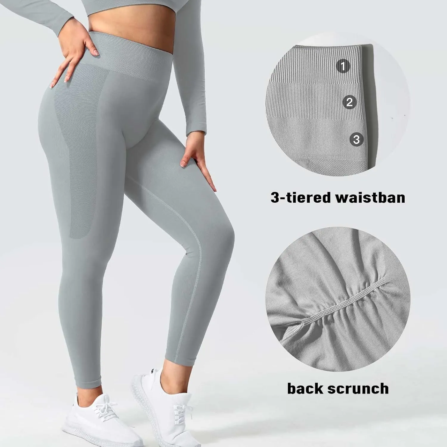 YEOREO Amplify Leggings for Women Seamless Scrunch Leggings Butt Lifting Gym High Waisted Athletic Leggings