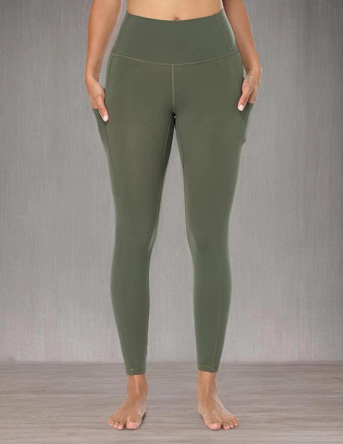 YUNOGA Women's High Waist Buttery Soft Athletic Yoga Pants 25" Inseam Leggings with Pockets