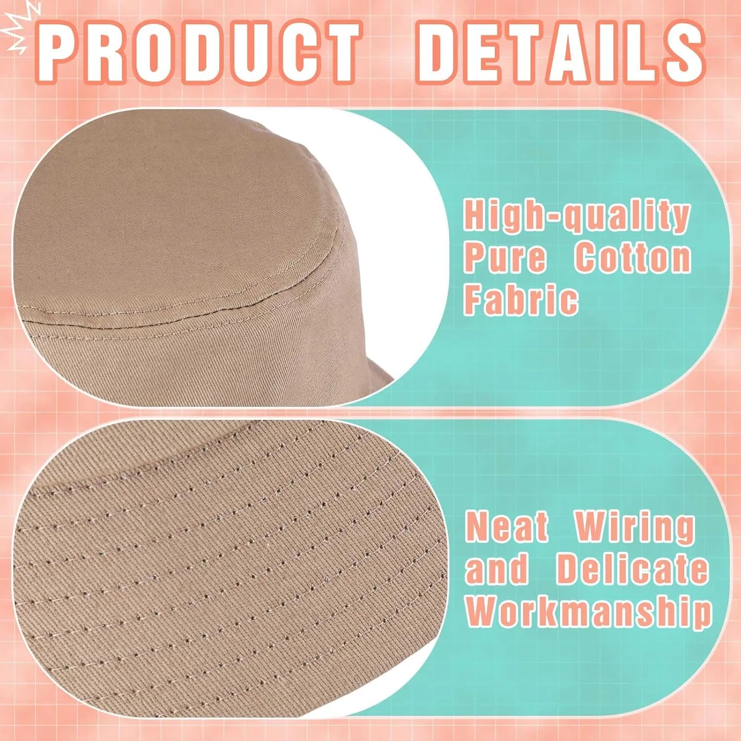 Zhanmai 3 Pcs XXL Bucket Hat for Man Woman Large Oversize Summer Beach Cotton Hats for Fisherman