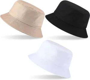 Zhanmai 3 Pcs XXL Bucket Hat for Man Woman Large Oversize Summer Beach Cotton Hats for Fisherman
