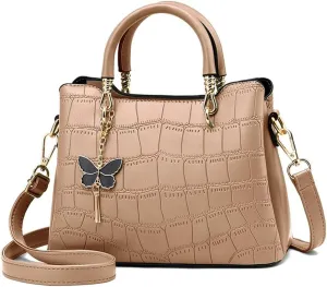 ZiMing Top-handle Handbag for Women Faux Leather Purse Crocodile Pattern Satchel Bag Medium Tote Bags Shoulder Crossbody Bag