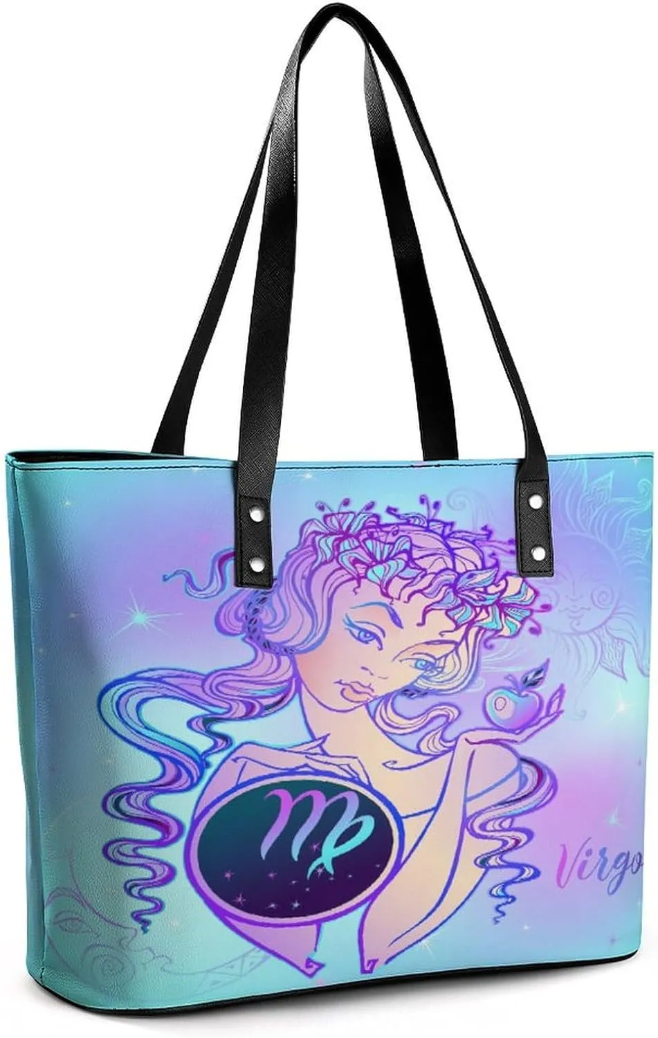 Zodiac Sign Virgo Hobo Handbags With Zipper Large Capacity Satchel Tote Bag Shoulder Bag