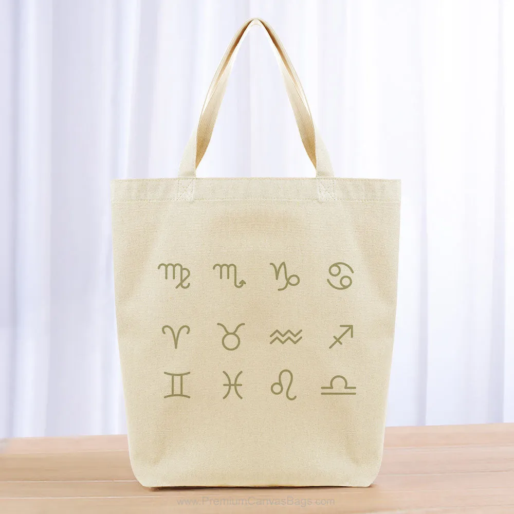 Zodiac Signs Zodiac Tote Bag - khaki