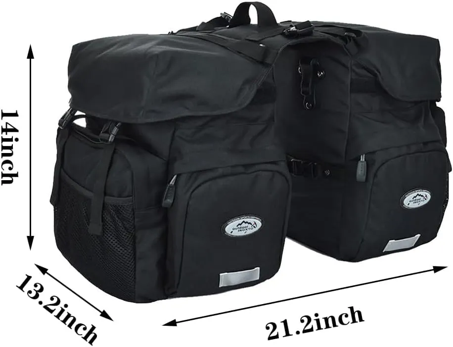 ZTZ 50L Panniers Bike Bags, Waterproof Bike Panniers Made of High-Density 600D Polyester for Durable Use, Bike Saddle Bag come with Reflective Trim and Rain Cover, Easy Organize