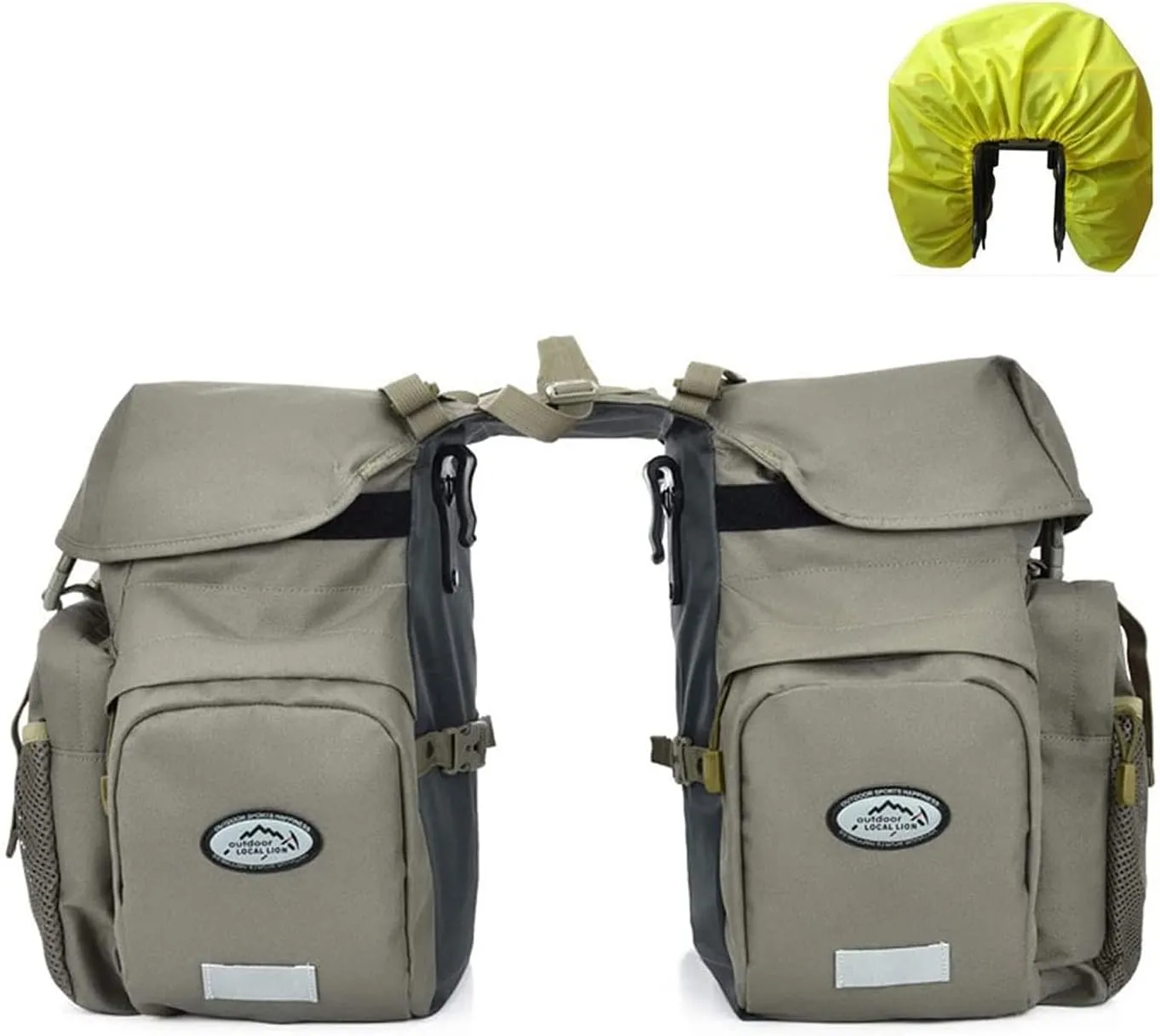 ZTZ 50L Panniers Bike Bags, Waterproof Bike Panniers Made of High-Density 600D Polyester for Durable Use, Bike Saddle Bag come with Reflective Trim and Rain Cover, Easy Organize