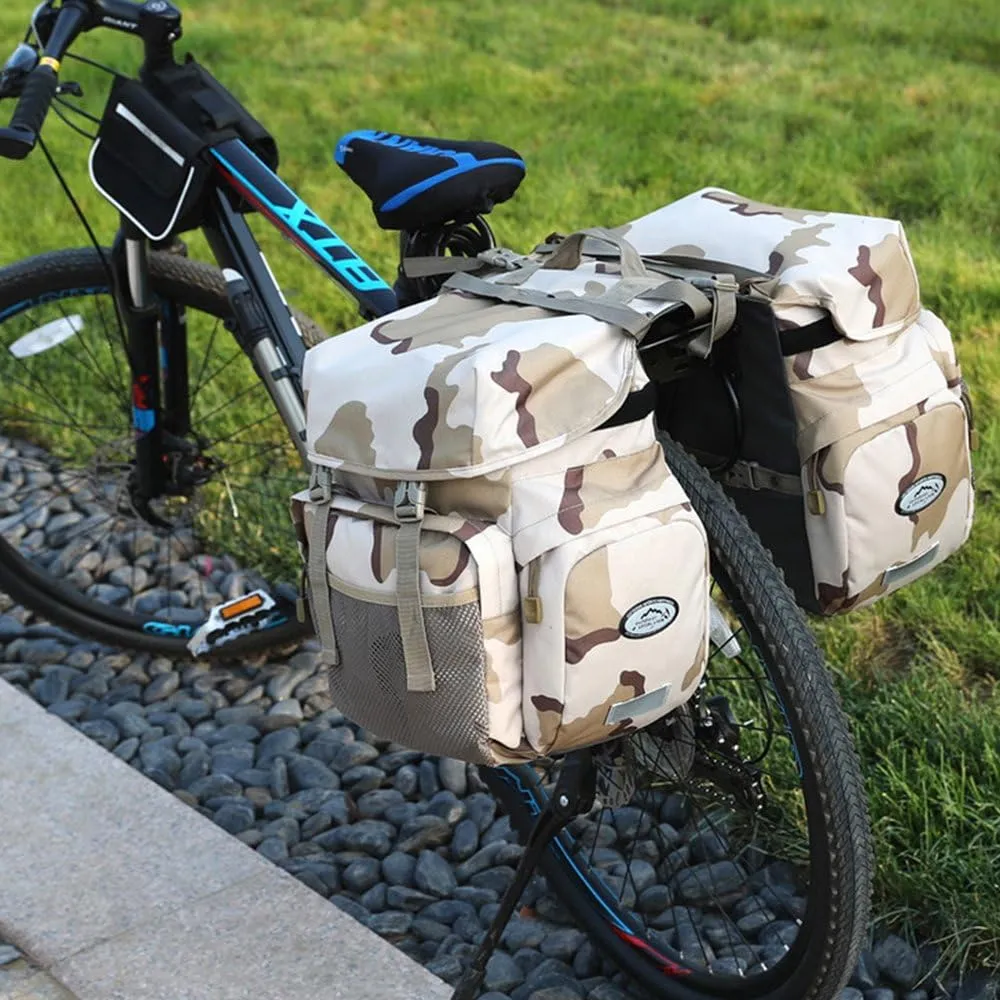 ZTZ 50L Panniers Bike Bags, Waterproof Bike Panniers Made of High-Density 600D Polyester for Durable Use, Bike Saddle Bag come with Reflective Trim and Rain Cover, Easy Organize